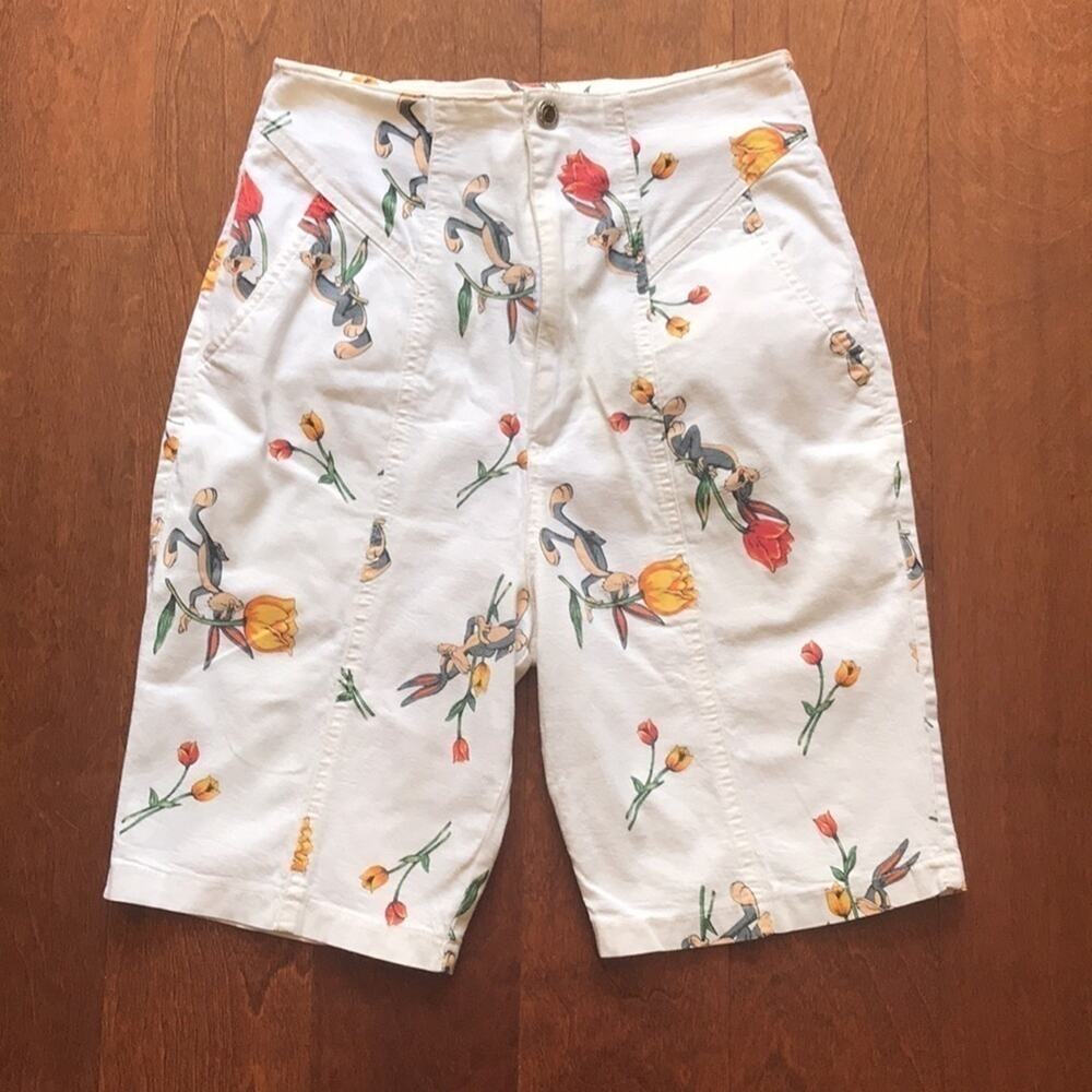 Rare Vintage Bugs Bunny Long Fitted Shorts, Ultra High Rise, 100% Cotton, Size S